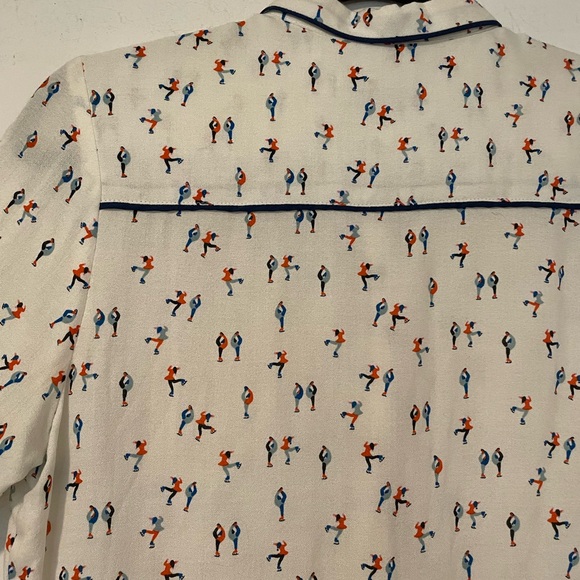 French Button Up Blouse with Figure Stakers Brand Acoté - Picture 8 of 9